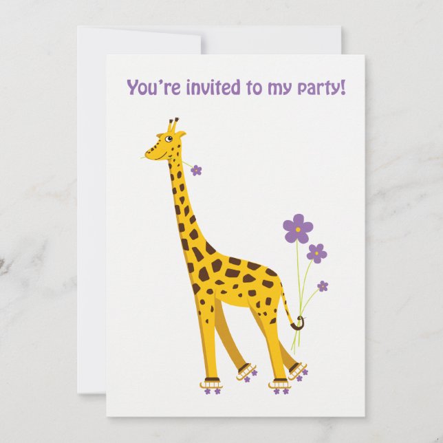 Funny Giraffe Rollerskating (Voorkant)