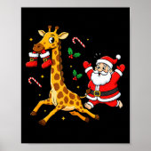 Funny Giraffe Santa Claus Boots Christmas Womens M Poster (Voorkant)