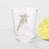 Funny Giraffe Shot Glass Cheers - Aangepaste tekst Glas (Achterkant)