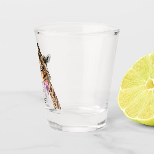 Funny Giraffe Shot Glass Cheers - Aangepaste tekst Shot Glas (Rechts)