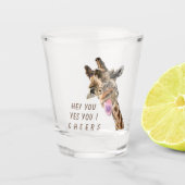 Funny Giraffe Shot Glass Cheers - Aangepaste tekst Shot Glas (Voorkant)