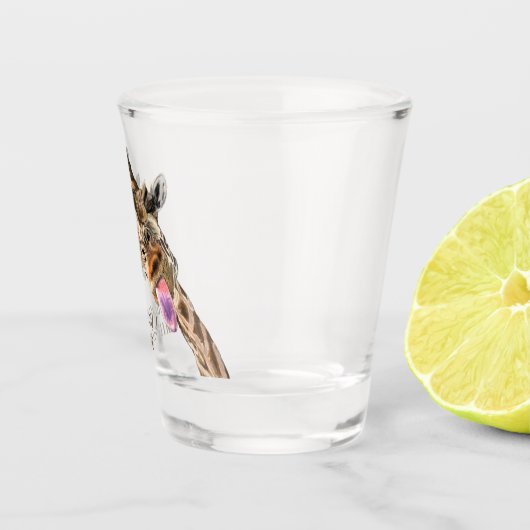 Funny Giraffe Shot Glass Smile - Aangepaste tekst Shot Glas (Rechts)