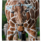 Funny Giraffe Shower Curtain “Are You Poopin’?” –  Douchegordijn (Voorkant)