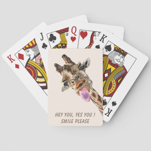 Funny Giraffe speelkaarten - aangepaste tekst (Achterkant)