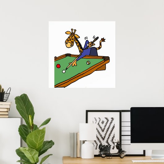 Funny Giraffe Spellingspool Cartoon Poster (Thuiskantoor)