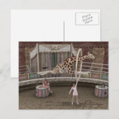 Funny Giraffe springt door de ring Feestdagenkaart (Voorkant / Achterkant)