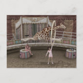 Funny Giraffe springt door de ring Feestdagenkaart (Voorkant)