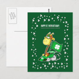 Funny Giraffe St. Patrick's Day Briefkaarten