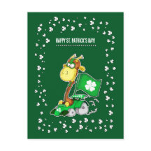 Funny Giraffe St. Patrick's Day Briefkaarten