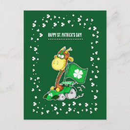 Funny Giraffe St. Patrick's Day Briefkaarten