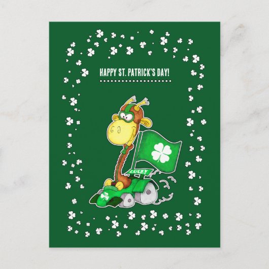 Funny Giraffe St. Patrick's Day Briefkaarten (Voorkant)