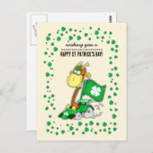 Funny Giraffe St. Patrick's Day Briefkaarten (Voorkant / Achterkant)