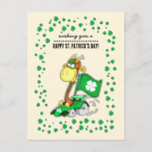 Funny Giraffe St. Patrick's Day Briefkaarten (Voorkant)