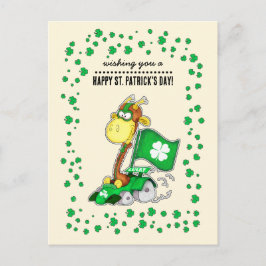 Funny Giraffe St. Patrick's Day Briefkaarten