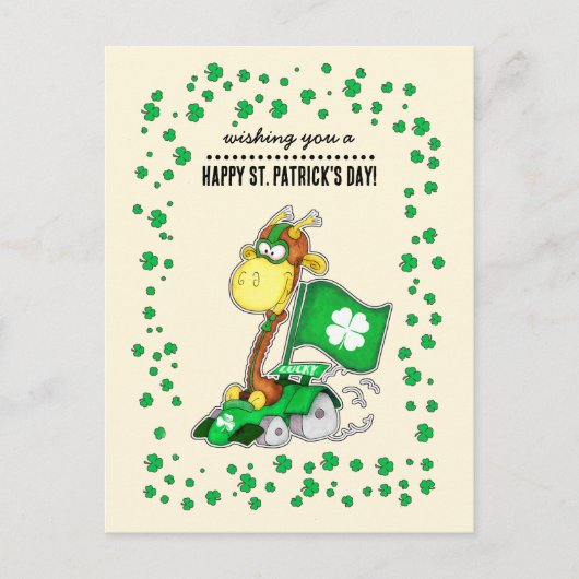 Funny Giraffe St. Patrick's Day Briefkaarten (Voorkant)
