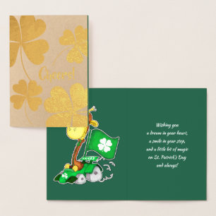 Funny Giraffe St.Patrick's Day Folie Kaarten