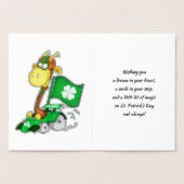 Funny Giraffe St.Patrick's Day Real Folie Cards Folie Kaarten (Binnen)