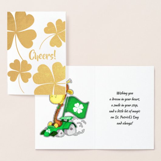Funny Giraffe St.Patrick's Day Real Folie Cards Folie Kaarten (Display)