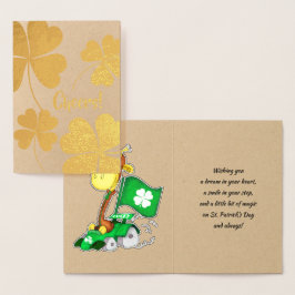Funny Giraffe St.Patrick's Day Real Folie Cards Kaarten