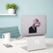 Funny Giraffe Sticker (Laptop op bureau)