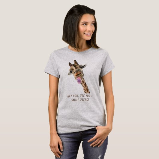 Funny Giraffe T-shirt - aangepaste tekst (Voorkant volledig)