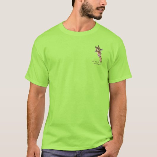 Funny Giraffe T-shirt - aangepaste tekst (Voorkant)