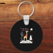 Funny Giraffe The Most Wonderful Time Christmas T- Sleutelhanger (Voorkant)