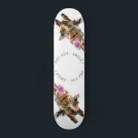 Funny Giraffe Tongue Out and Playful Wink - Fun    Persoonlijk Skateboard<br><div class="desc">Grappig Giraffe Tongue uit en afspeelwink - Smile Animal Cartoon Tekenen - Kies / voeg je unieke tekst / lettertype / kleur toe - Maak je eigen cadeautje - Resize en beweeg of verwijder en voeg elementen / afbeelding toe met aanpassingsgereedschap! - Tekening en ontwerp door MIGNED. Je kunt ook...</div>