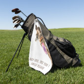 Funny Giraffe Tongue Out and Playful Wink - Smile Golfhanddoek (Groen)