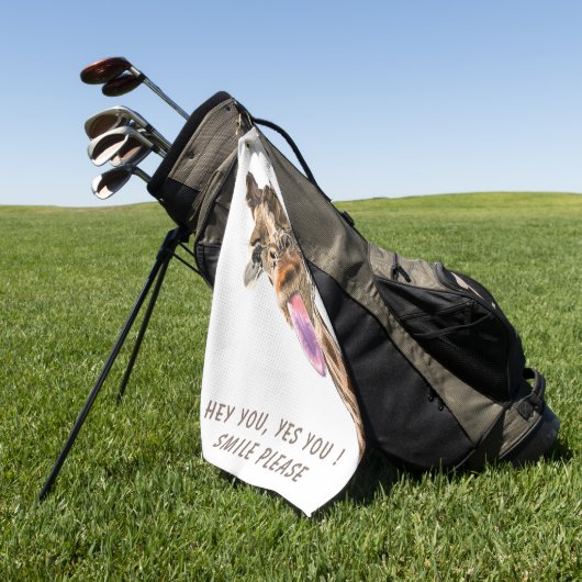 Funny Giraffe Tongue Out and Playful Wink - Smile Golfhanddoek (Groen)