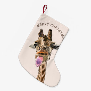 Funny Giraffe Tongue Out and Playful Wink - Smile Kleine Kerstsok