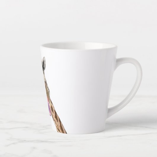 Funny Giraffe Tongue Out and Playful Wink - Smile Latte Mok (Rechts)