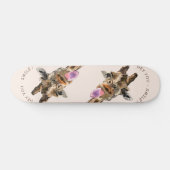 Funny Giraffe Tongue Out and Playful Wink - Smile Persoonlijk Skateboard (Horizontaal)