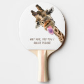 Funny Giraffe Tongue Out and Playful Wink - Smile Tafeltennisbatje (Achterkant)