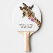 Funny Giraffe Tongue Out and Playful Wink - Smile Tafeltennisbatje (Voorkant)