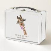 Funny Giraffe Tongue Out en Playful Wink Cartoon  (Voorkant)