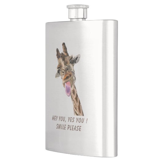 Funny Giraffe Tongue Out en Playful Wink Cartoon Flacon (Links)