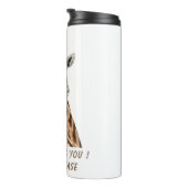 Funny Giraffe Tongue Out en Playful Wink Cartoon Thermosbeker (Geroteerd rechts)