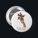 Funny Giraffe Tongue Out Playful Button<br><div class="desc">Grappig Giraffe Tongue uit en afspeelbare wink Cartoon Trekken Dierenglimlach - Kies / voeg je unieke tekst / lettertype / kleur toe - maak je speciale cadeautje - vergroot en verplaats of verwijder elementen / afbeelding met aanpassingsgereedschap! - Tekening en ontwerp door MIGNED. Je kunt ook mijn design overdragen naar...</div>