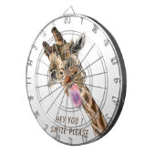 Funny Giraffe Tongue Out Playful Dart Board Smile Dartbord (Voorkant Rechts)