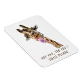 Funny Giraffe Tongue Out Playful Magnet Smile Magneet (Rechterzijde)