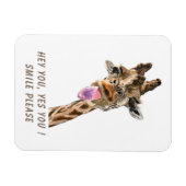 Funny Giraffe Tongue Out Playful Magnet Smile Magneet (Horizontaal)