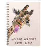 Funny Giraffe Tongue Out Playful Notitieboek Smile (Voorkant)