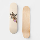 Funny Giraffe Tongue Out Playful Wink Skateboard (Voorkant)