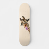 Funny Giraffe Tongue Out Playful Wink Skateboard (Voorkant)