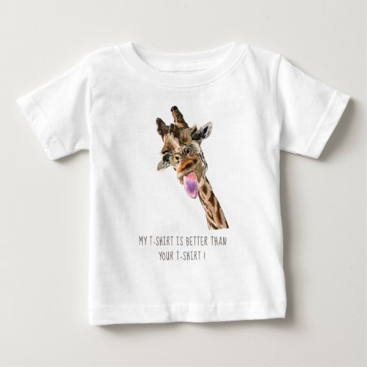 Funny Giraffe Tongue Out Playful Wink - Voeg tekst (Voorkant)