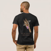 Funny Giraffe Tongue Out Playful Wink - Voeg tekst T-shirt (Achterkant volledig)