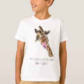 Funny Giraffe Tongue Out Playful Wink - Voeg tekst T-shirt (Voorkant)