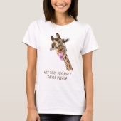 Funny Giraffe Tongue Out T-shirt - Aangepaste teks (Voorkant)