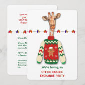 Funny Giraffe Vakantie Cookie Exchange Party Uitno Kaart (Voorkant / Achterkant)